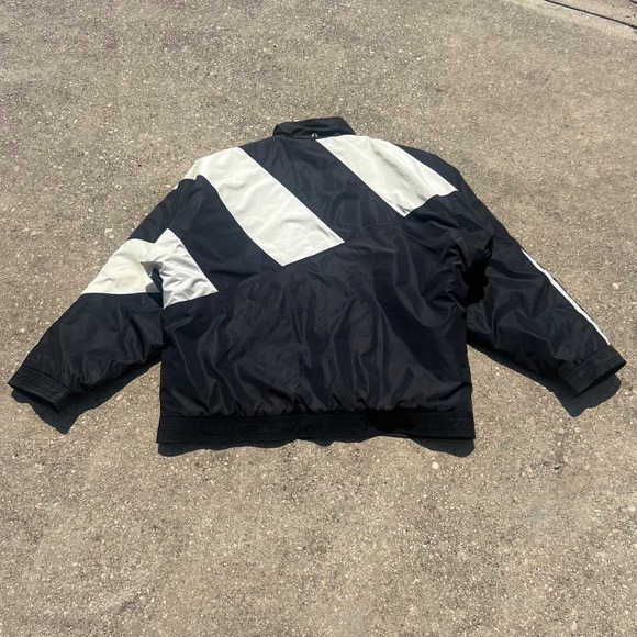 Vintage Adidas Jacket Black White Oversized Windbreaker Mens XL Retro - Picture 2 of 10